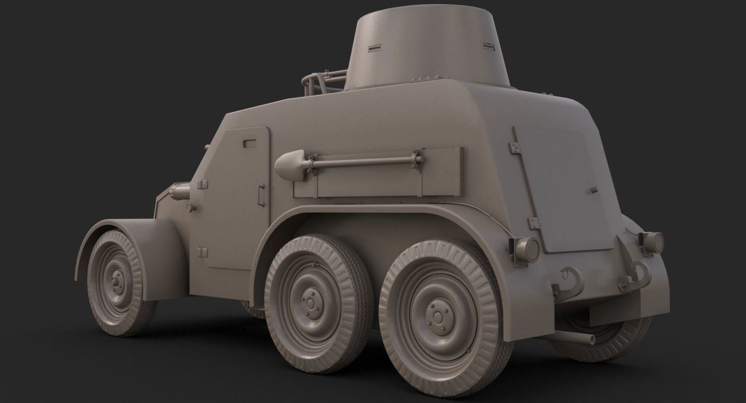 OA vz 30 Armoured Car Slowak Vray 3D model_16