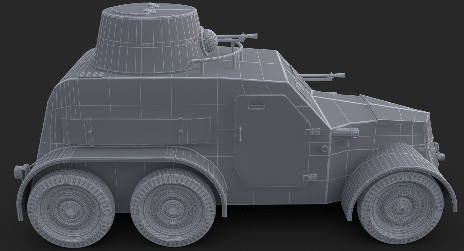 OA vz 30 Armoured Car Slowak Vray 3D model_27