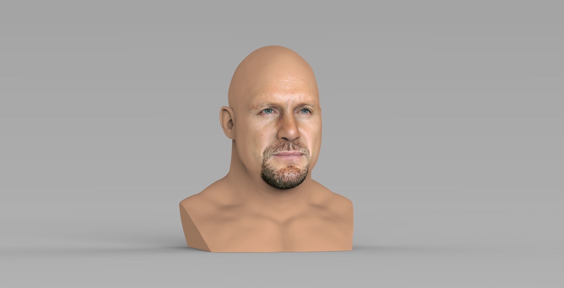 Stone Cold Steve Austin bust ready for full color 3D printing 3D print model_10