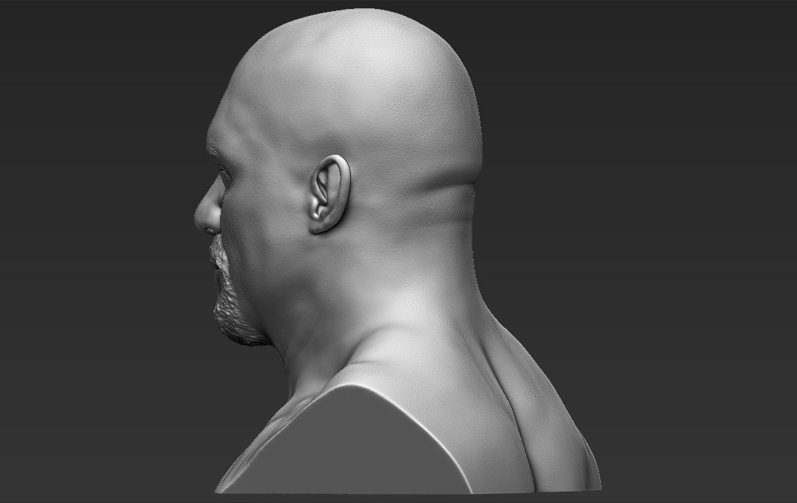 Stone Cold Steve Austin bust ready for full color 3D printing 3D print model_29