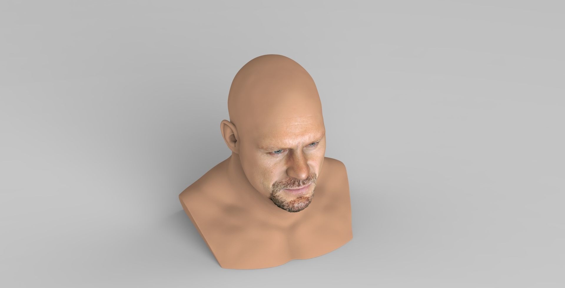 Stone Cold Steve Austin bust ready for full color 3D printing 3D print model_11