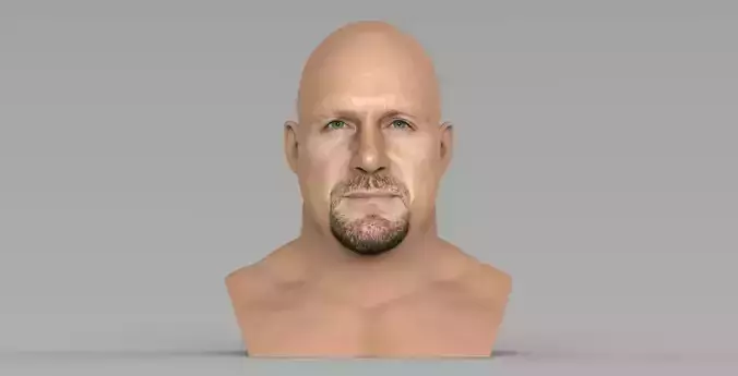 Stone Cold Steve Austin bust ready for full color 3D printing 3D print model