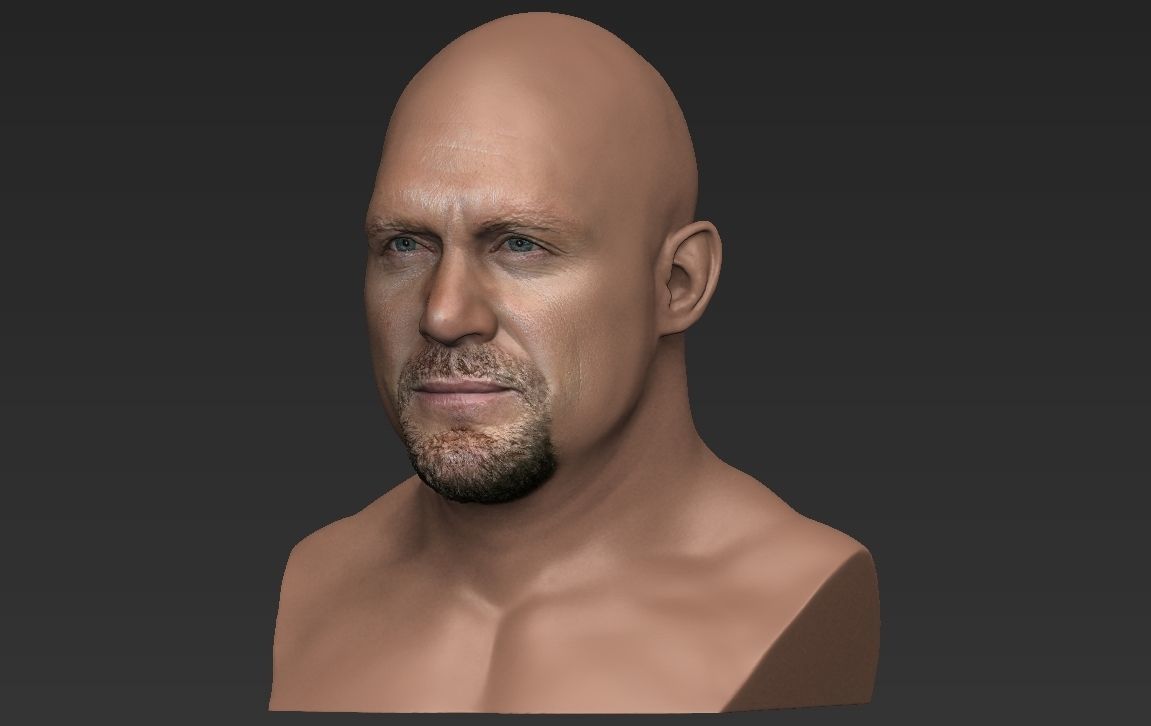 Stone Cold Steve Austin bust ready for full color 3D printing 3D print model_18