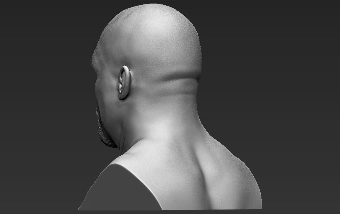 Stone Cold Steve Austin bust ready for full color 3D printing 3D print model_30