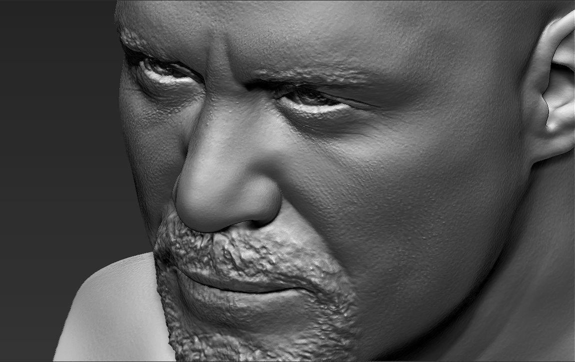 Stone Cold Steve Austin bust ready for full color 3D printing 3D print model_49