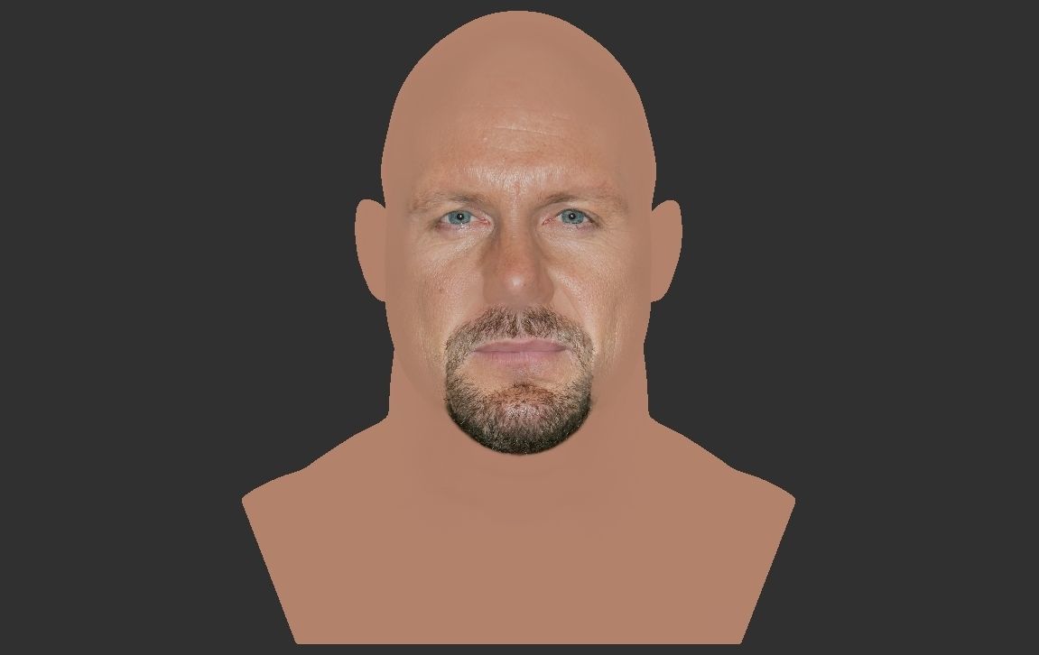 Stone Cold Steve Austin bust ready for full color 3D printing 3D print model_21