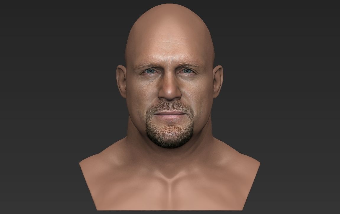 Stone Cold Steve Austin bust ready for full color 3D printing 3D print model_17