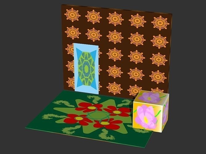 Texture cube with pattern Texture