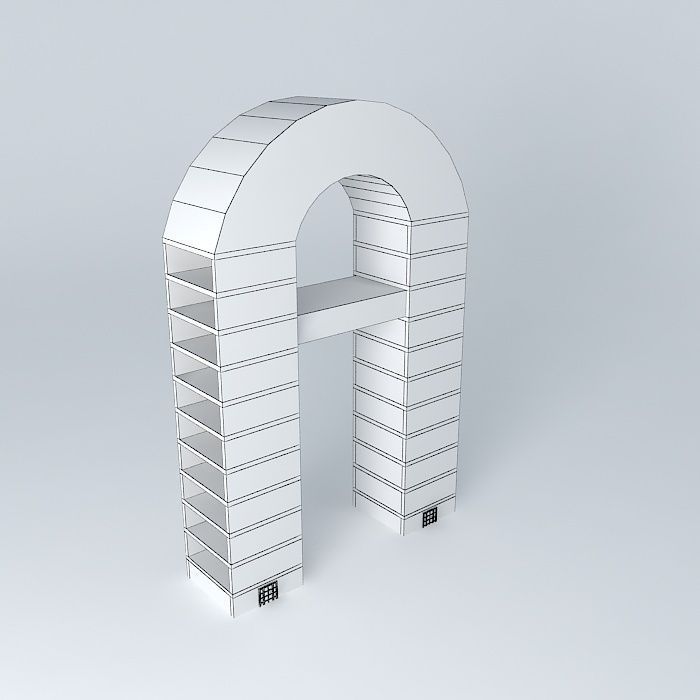 Magnet shape building Free 3D model_3