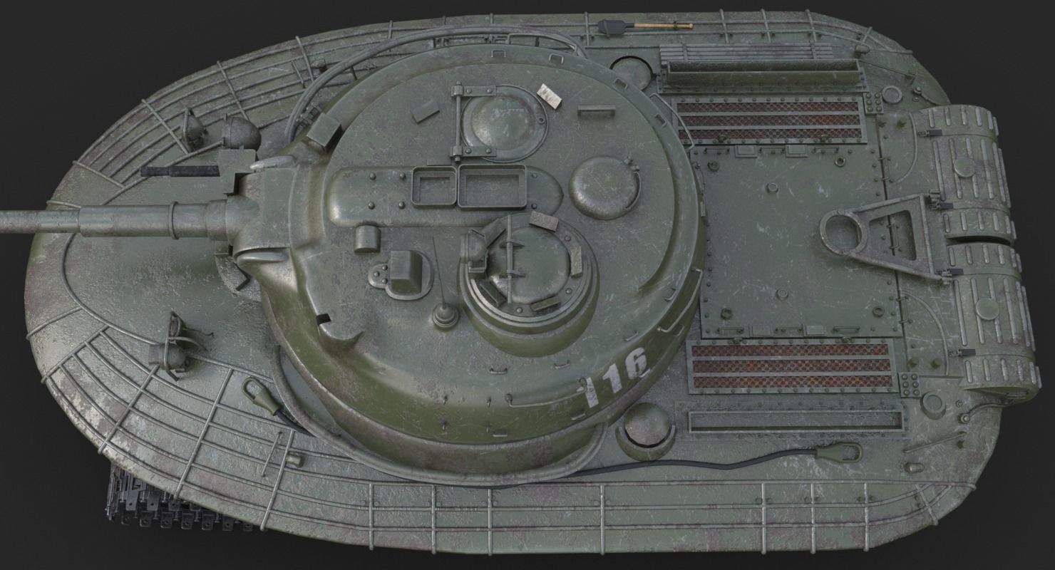 Tank Object 279 Green Vray 3D model_13