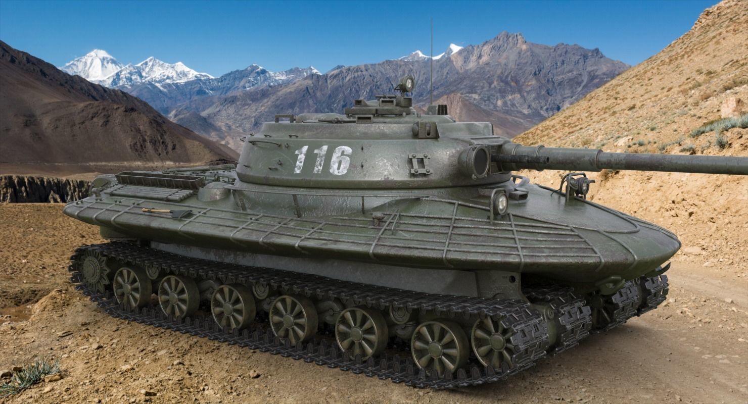 Tank Object 279 Green Vray 3D model_4