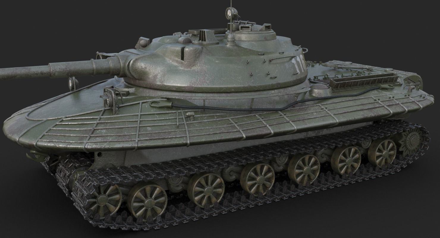 Tank Object 279 Green Vray 3D model_6