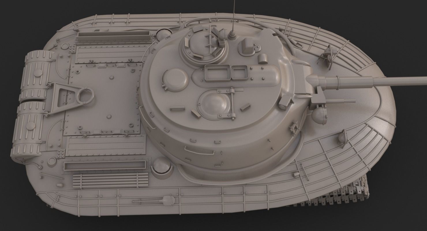 Tank Object 279 Green Vray 3D model_20