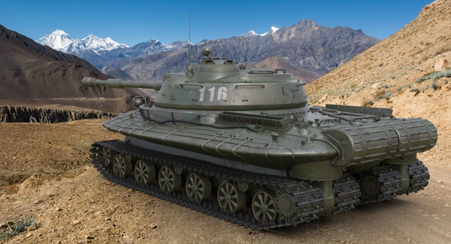 Tank Object 279 Green Vray 3D model_2