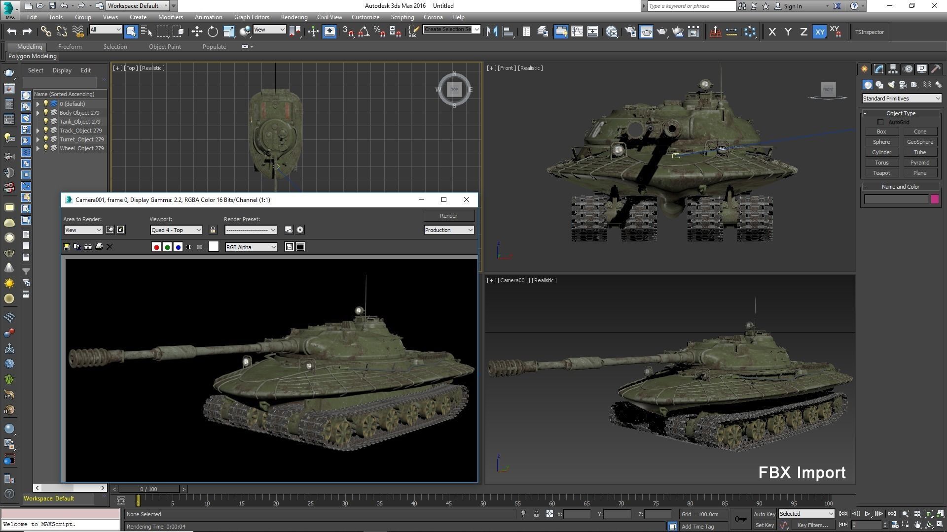 Tank Object 279 Green Vray 3D model_28