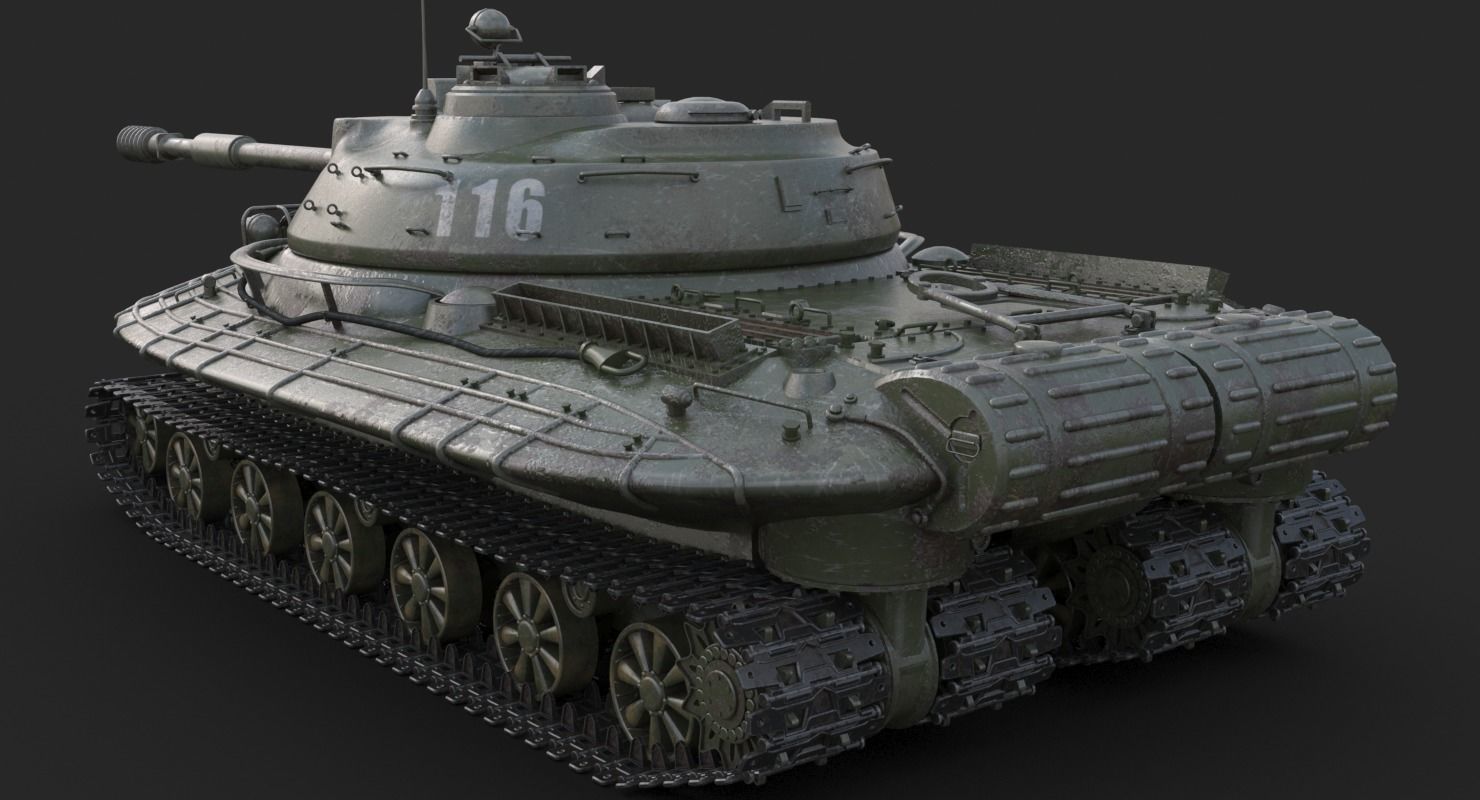 Tank Object 279 Green Vray 3D model_7