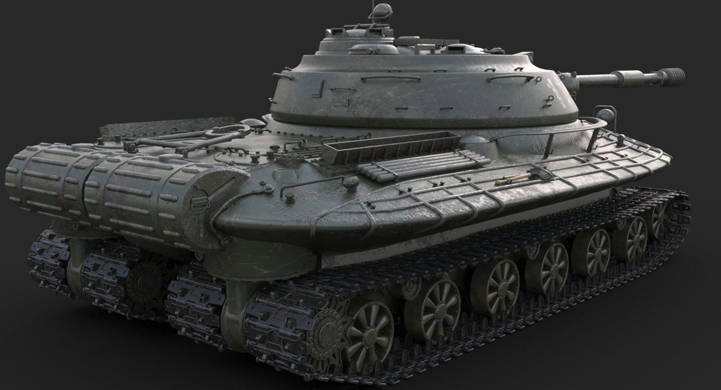 Tank Object 279 Green Vray 3D model_9