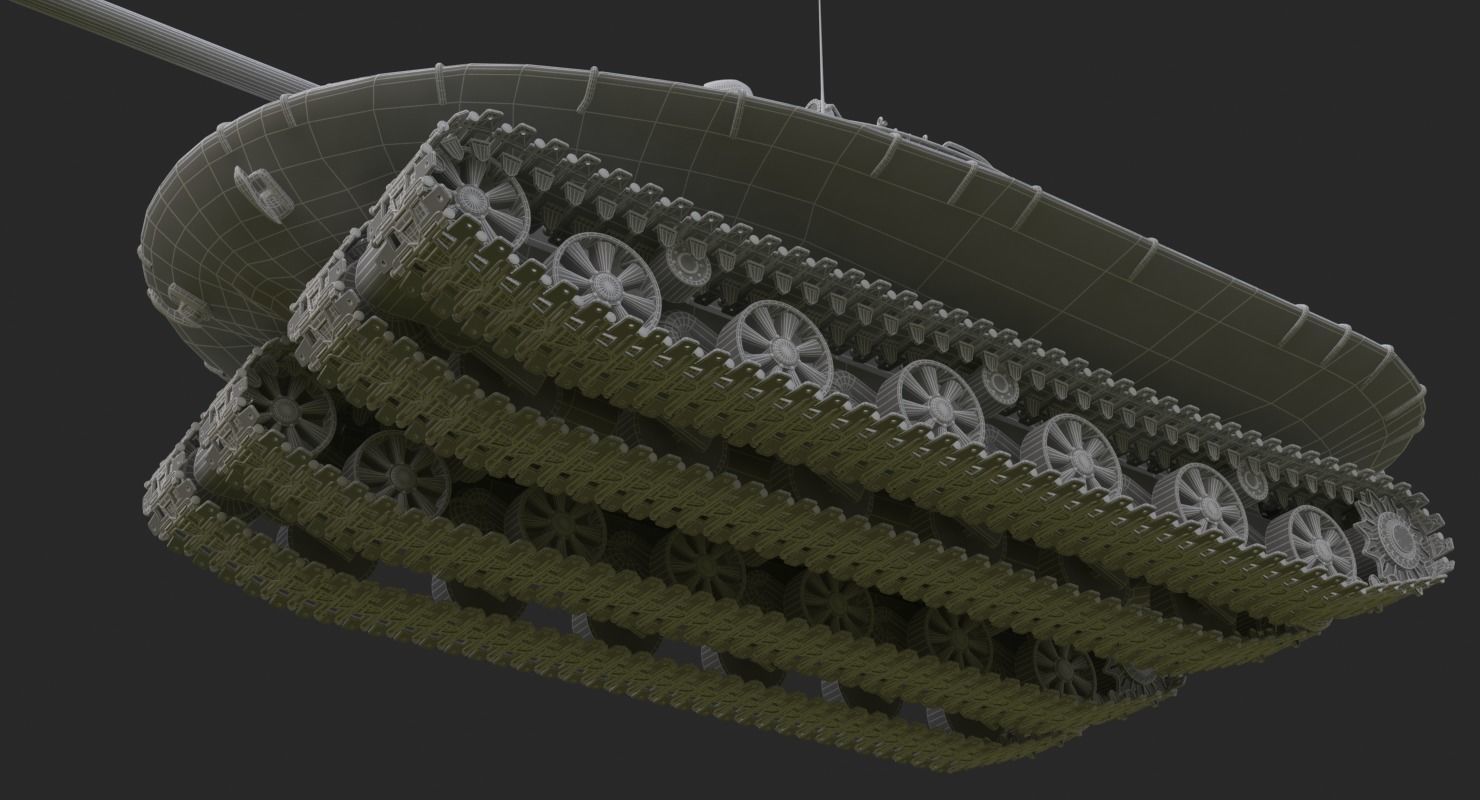 Tank Object 279 Green Vray 3D model_26