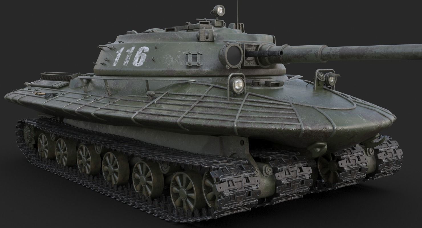 Tank Object 279 Green Vray 3D model_11