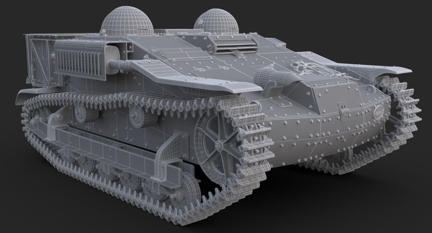 UE Tractor Clay VRay  3D model_21