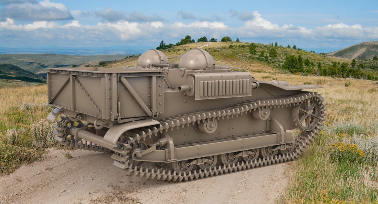 UE Tractor Clay VRay  3D model_3