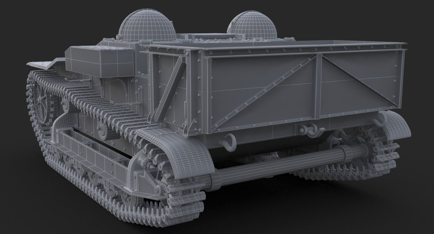 UE Tractor Clay VRay  3D model_19