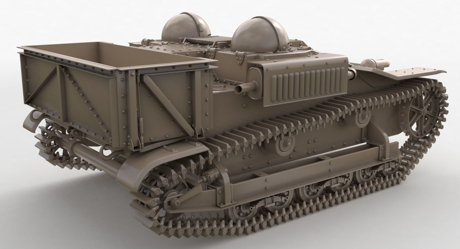 UE Tractor Clay VRay  3D model_9