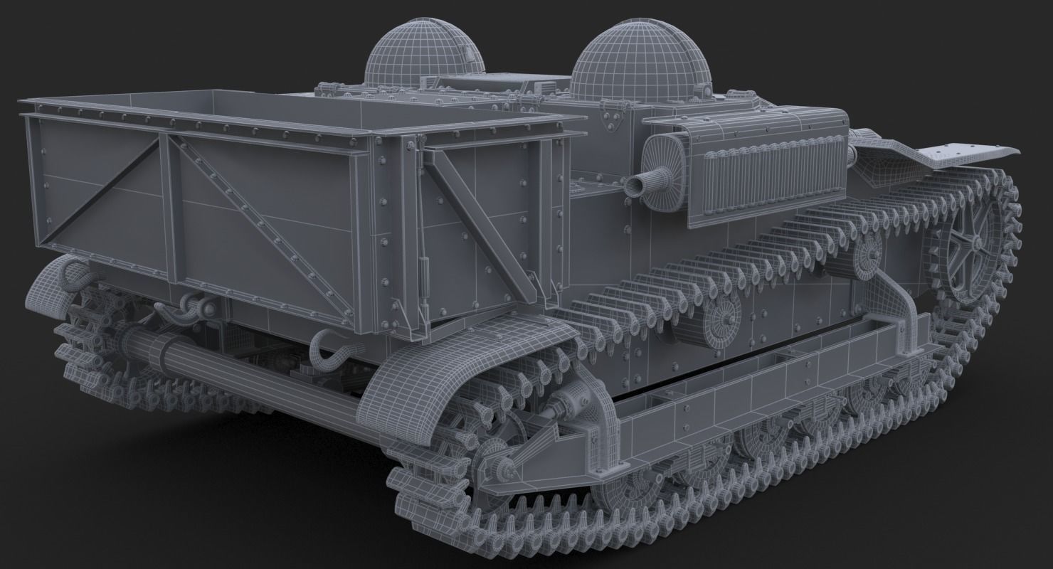 UE Tractor Clay VRay  3D model_20