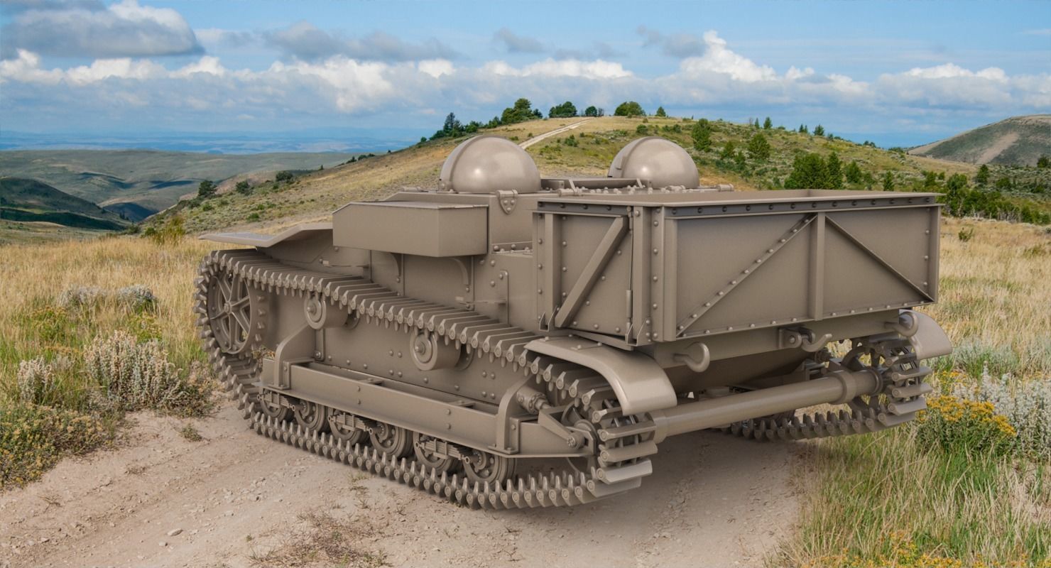 UE Tractor Clay VRay  3D model_4