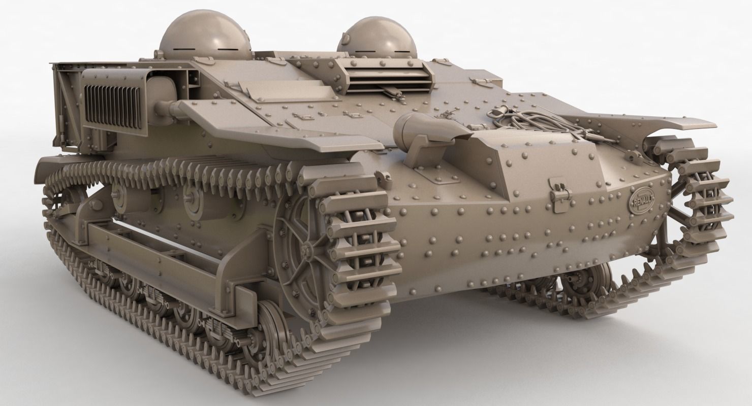 UE Tractor Clay VRay  3D model_11