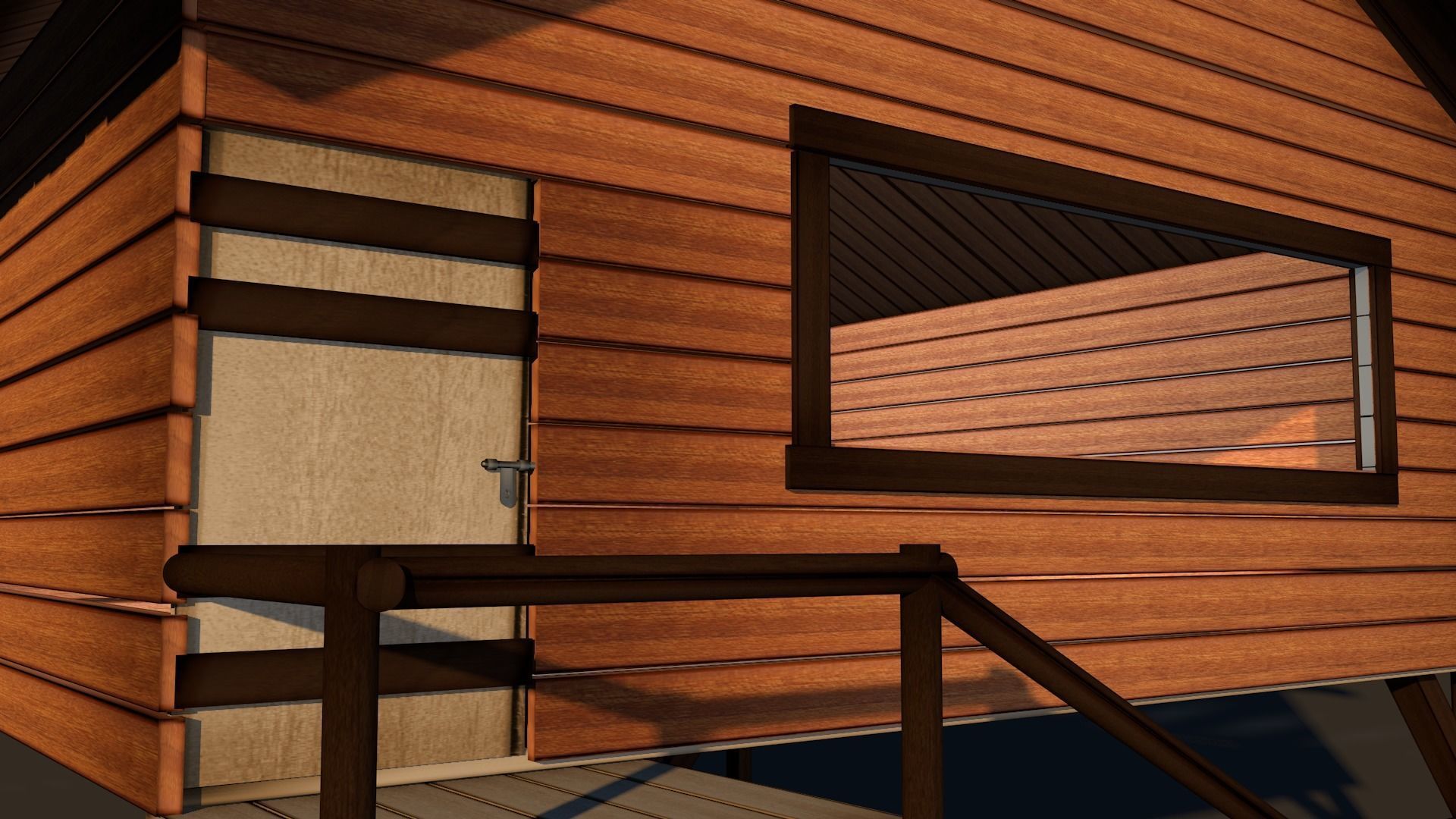 wood house 3d model 3D model_1