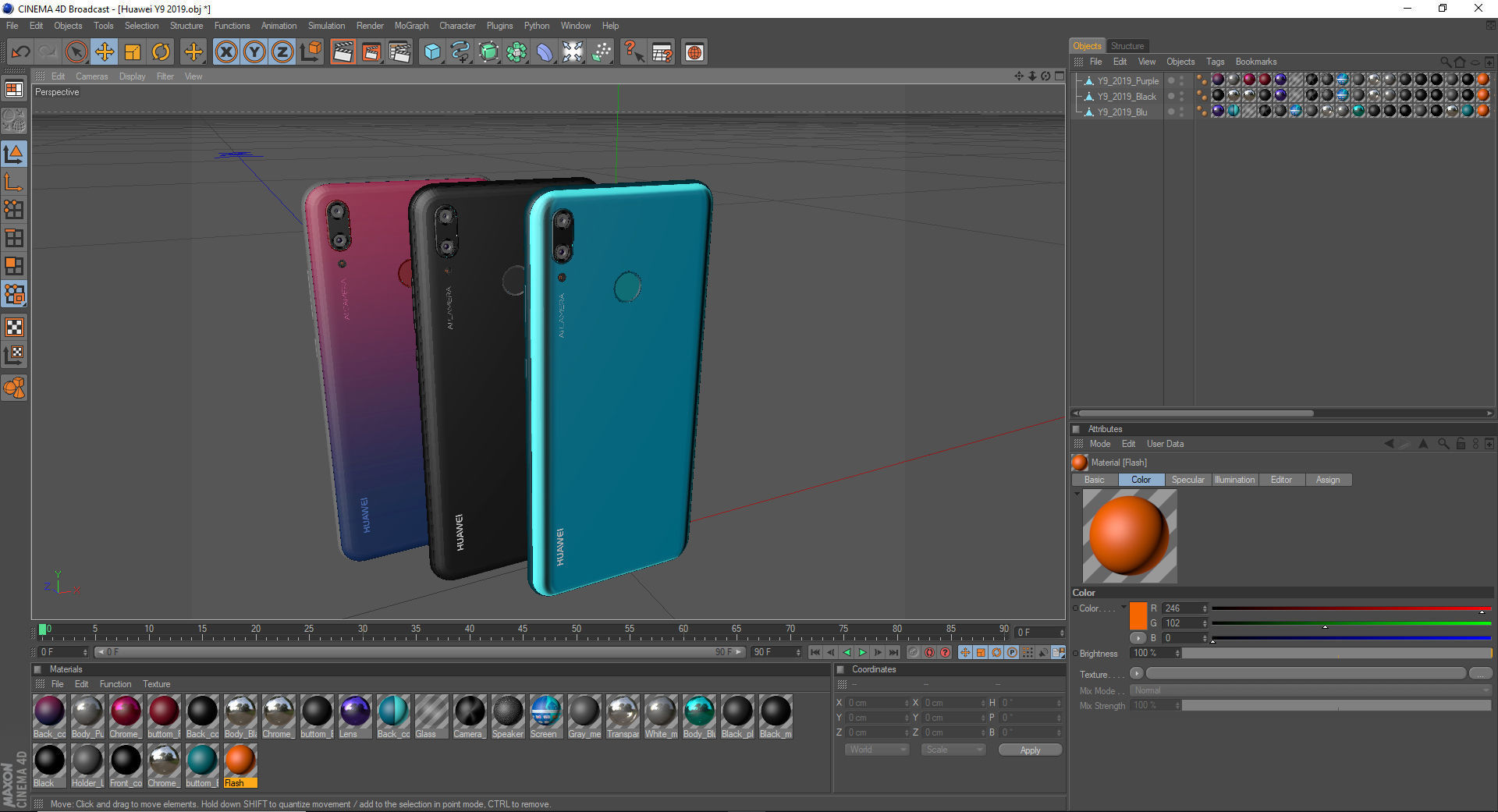 Huawei Y9 2019 All Color 3D model_6