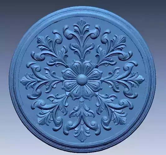 Flower floral carved ceiling medallion 3D print model