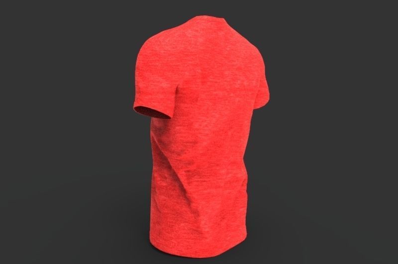 T-shirt t shirt Low-poly 3D model_3