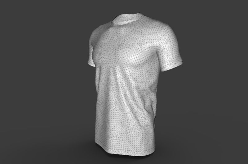 T-shirt t shirt Low-poly 3D model_8