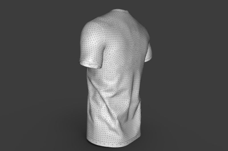 T-shirt t shirt Low-poly 3D model_10