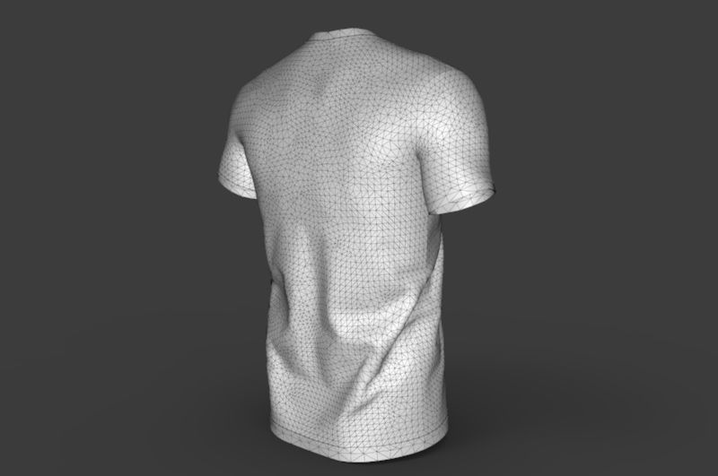 T-shirt t shirt Low-poly 3D model_11