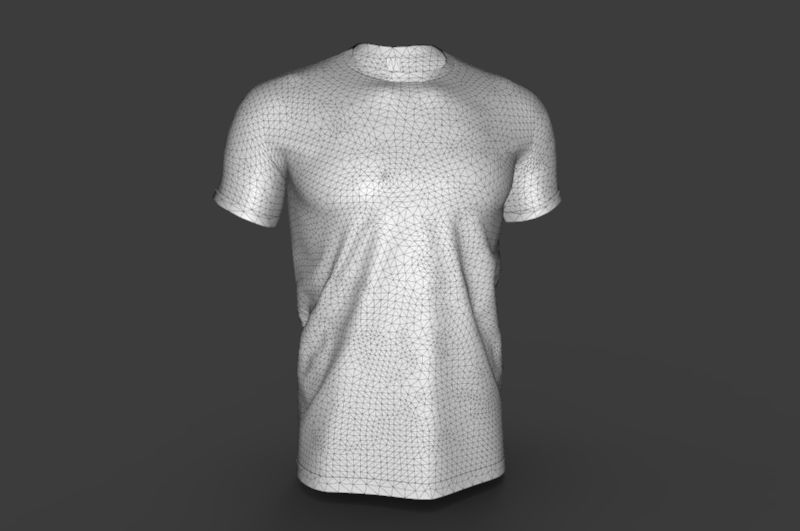 T-shirt t shirt Low-poly 3D model_7