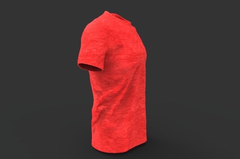 T-shirt t shirt Low-poly 3D model_6
