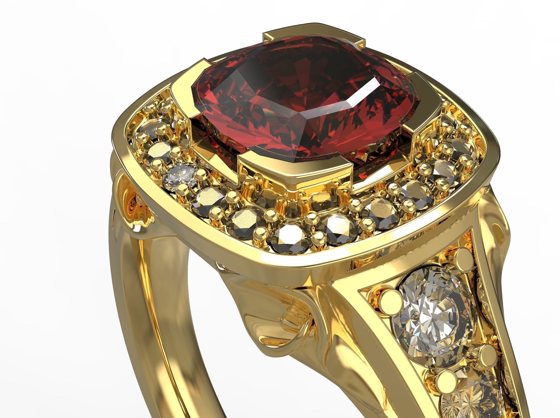 Beautiful ring with flower 3D print model_6