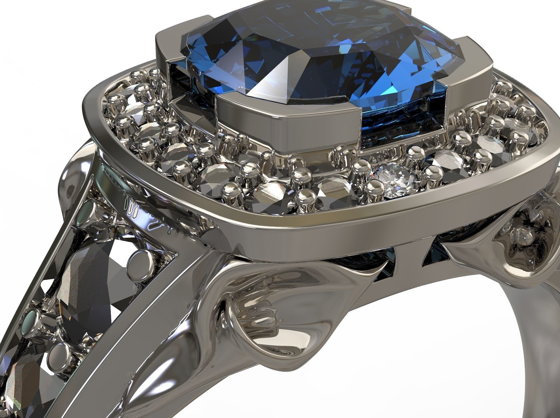 Beautiful ring with flower 3D print model_13