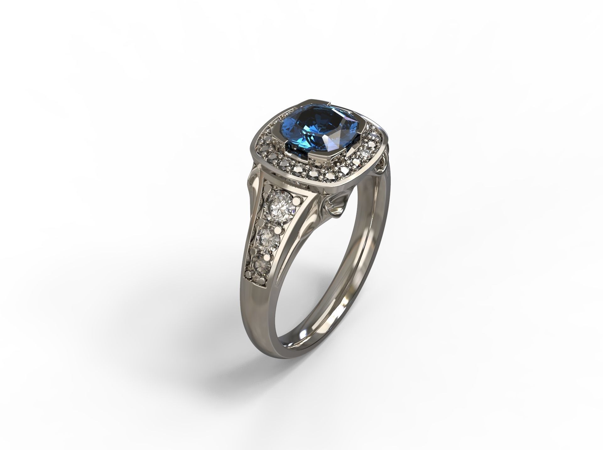 Beautiful ring with flower 3D print model_11