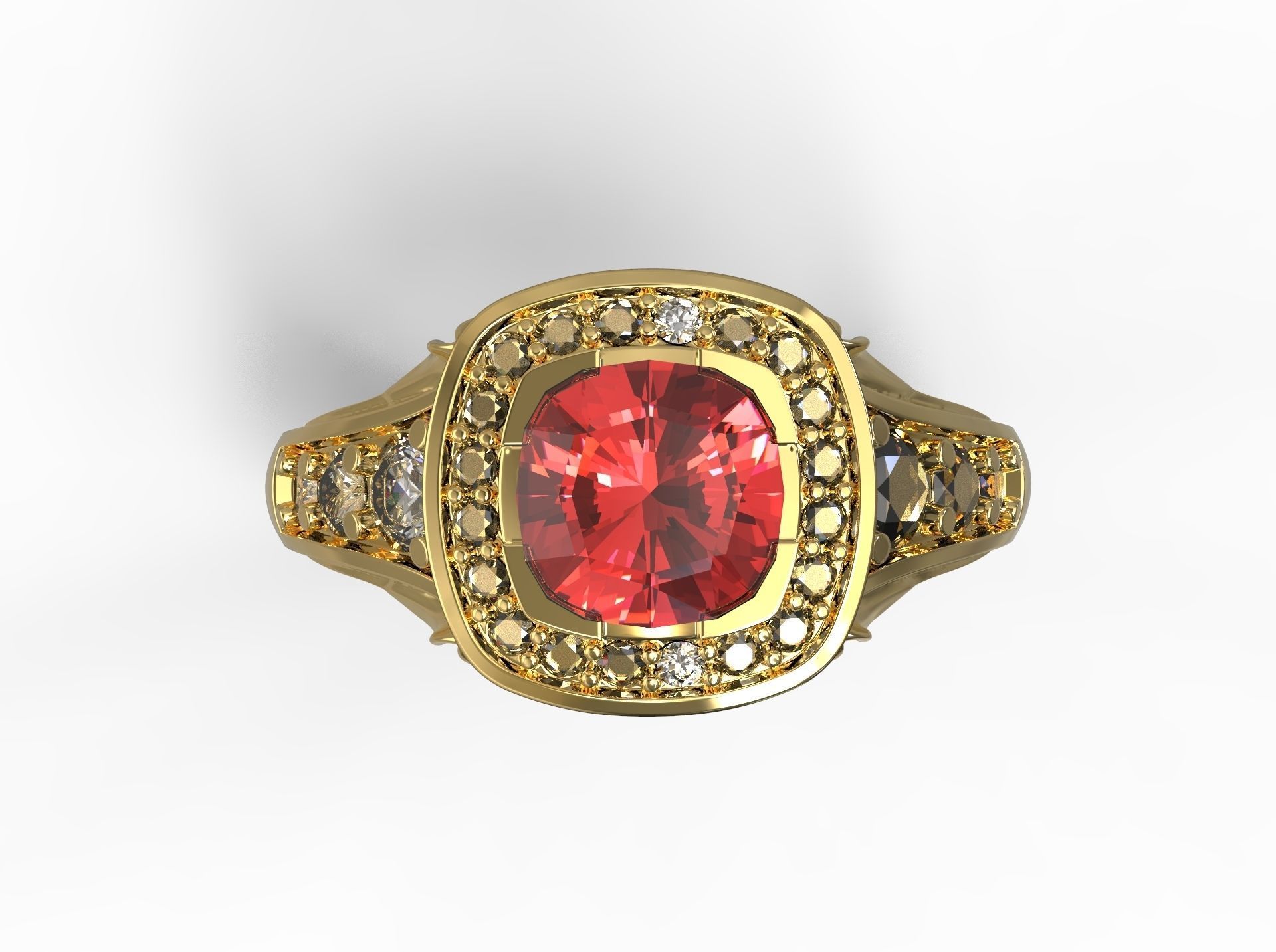 Beautiful ring with flower 3D print model_2