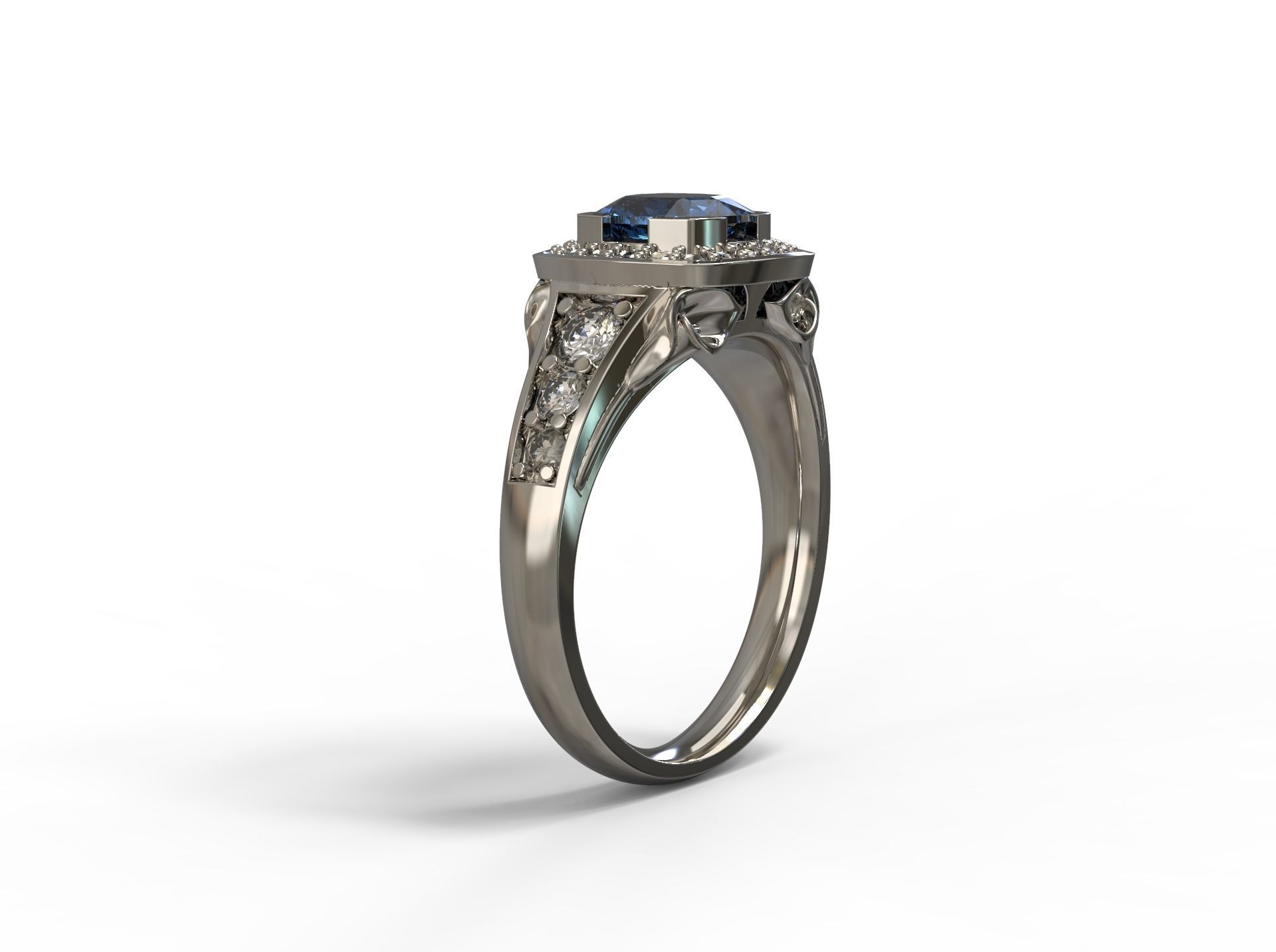 Beautiful ring with flower 3D print model_10