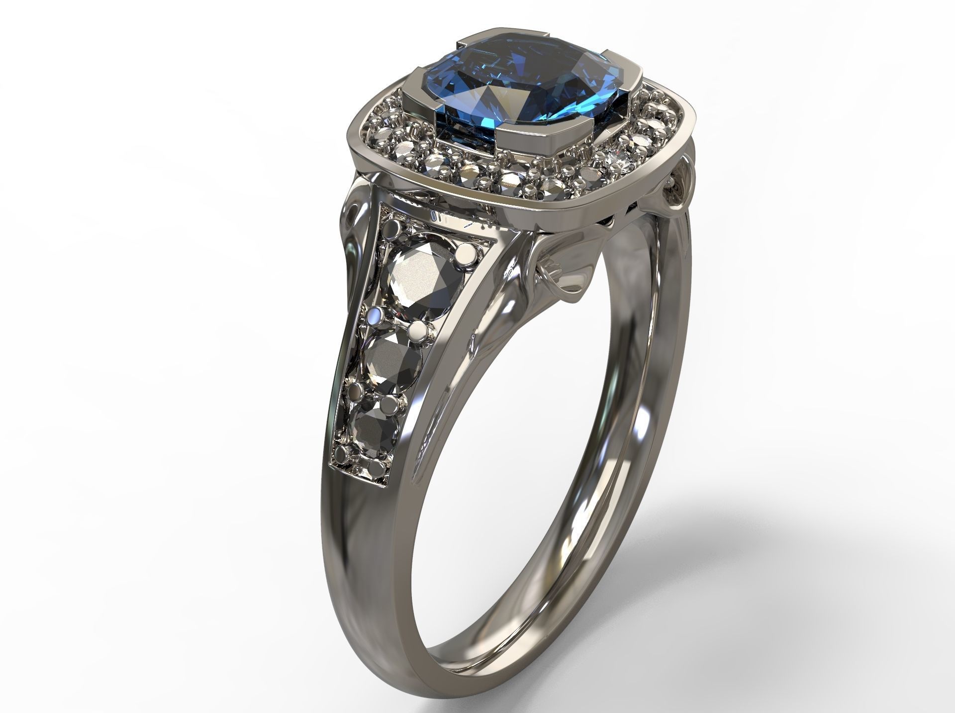 Beautiful ring with flower 3D print model_12