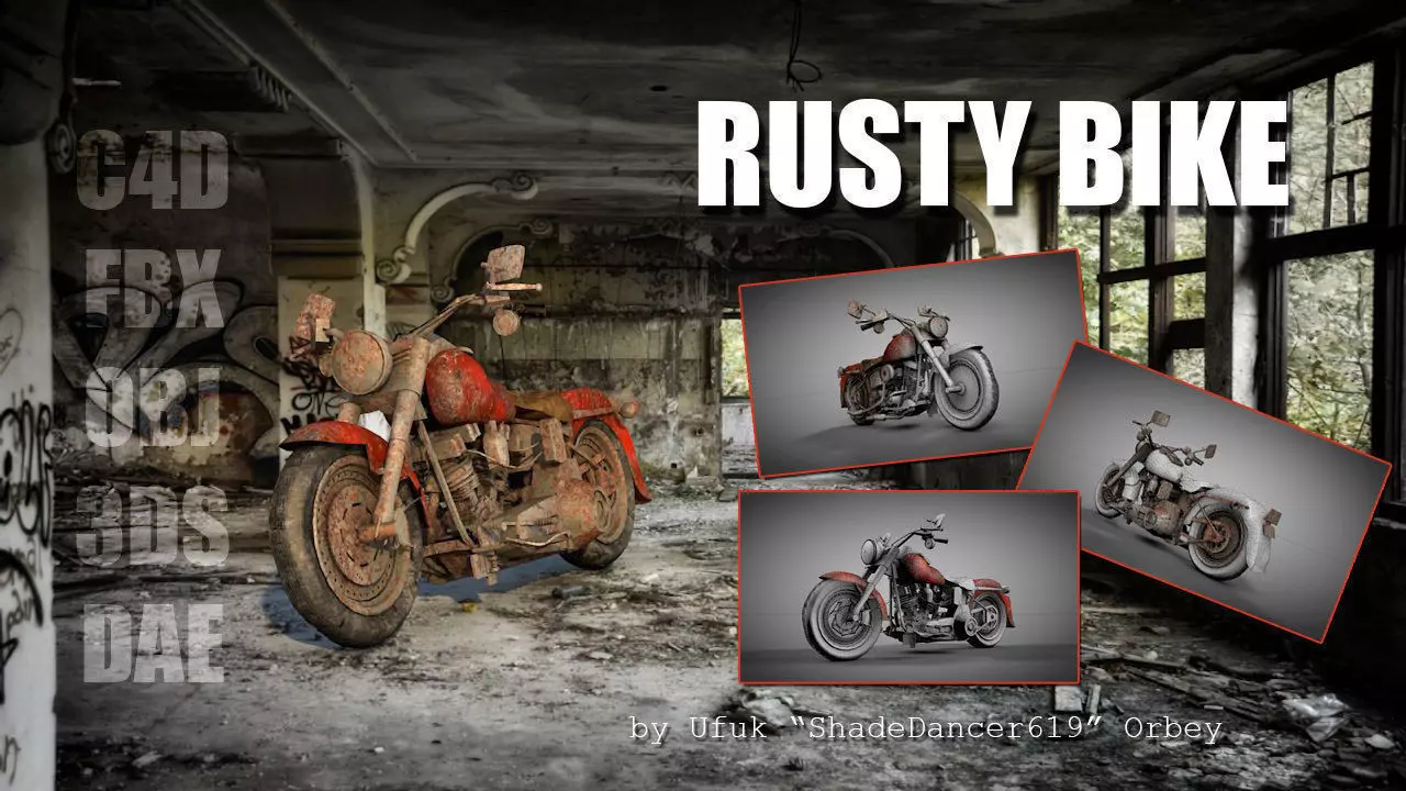 Rusty Bike 3D model_0