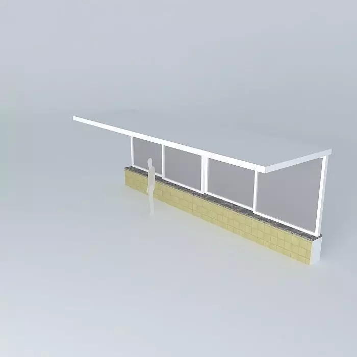 Corridor with windows Free 3D model_0