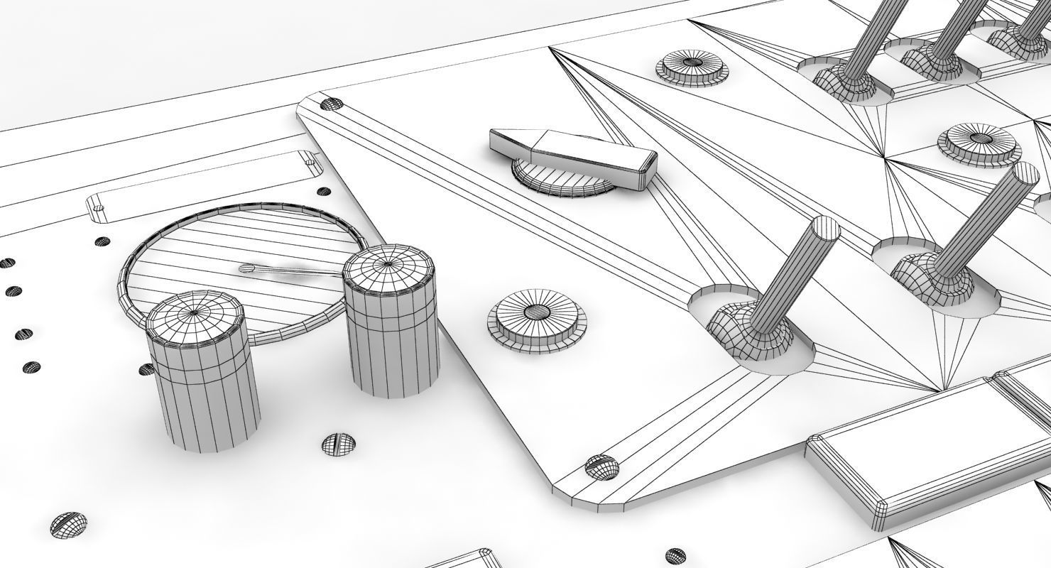 Mi-8MT Mi-17MT Right Side Console Russian Low-poly 3D model_13