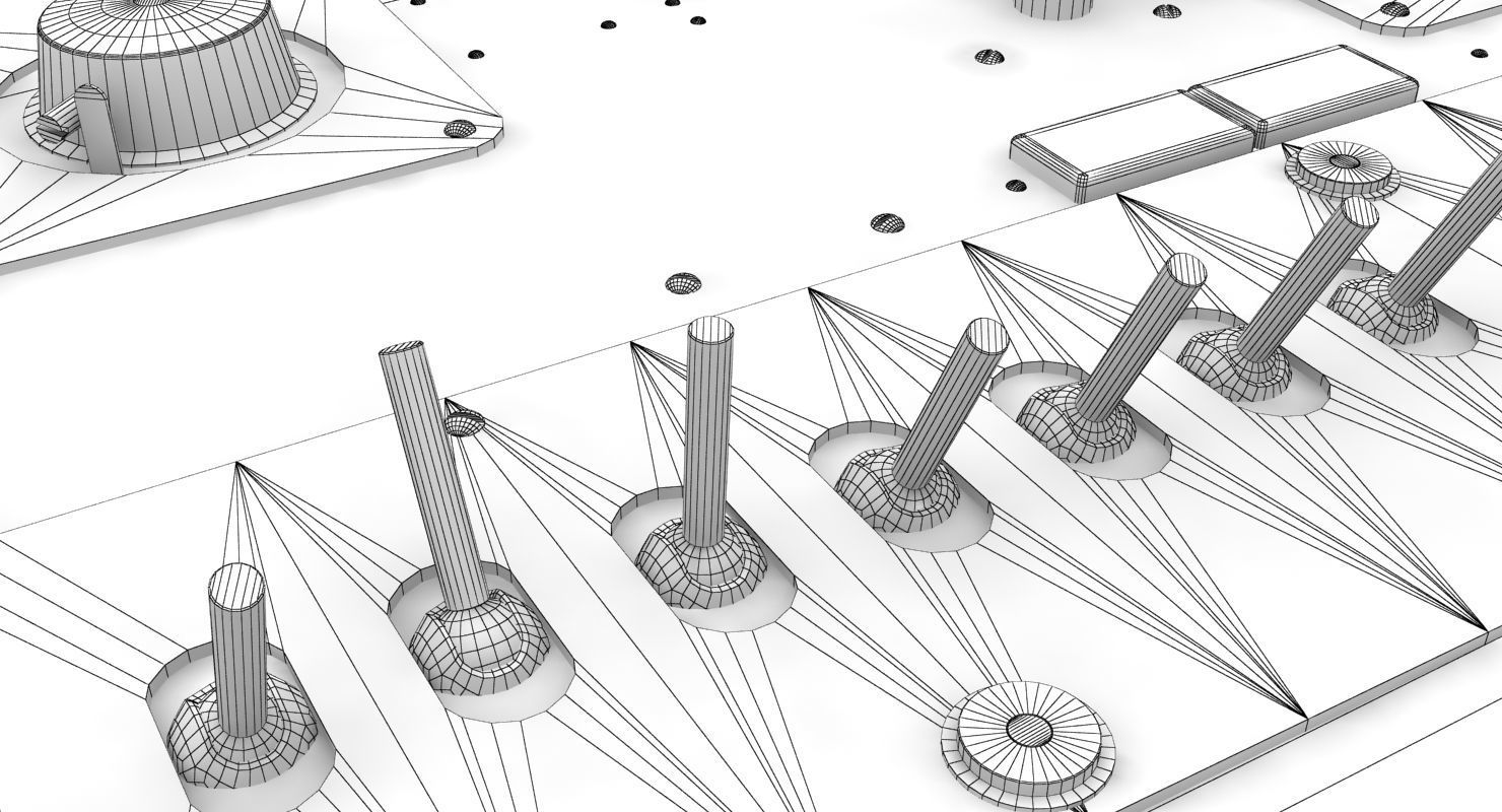 Mi-8MT Mi-17MT Right Side Console Russian Low-poly 3D model_14