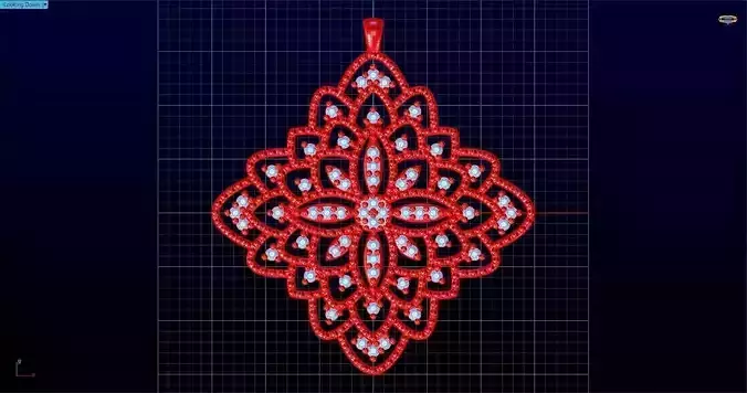 Necklace clock with flower